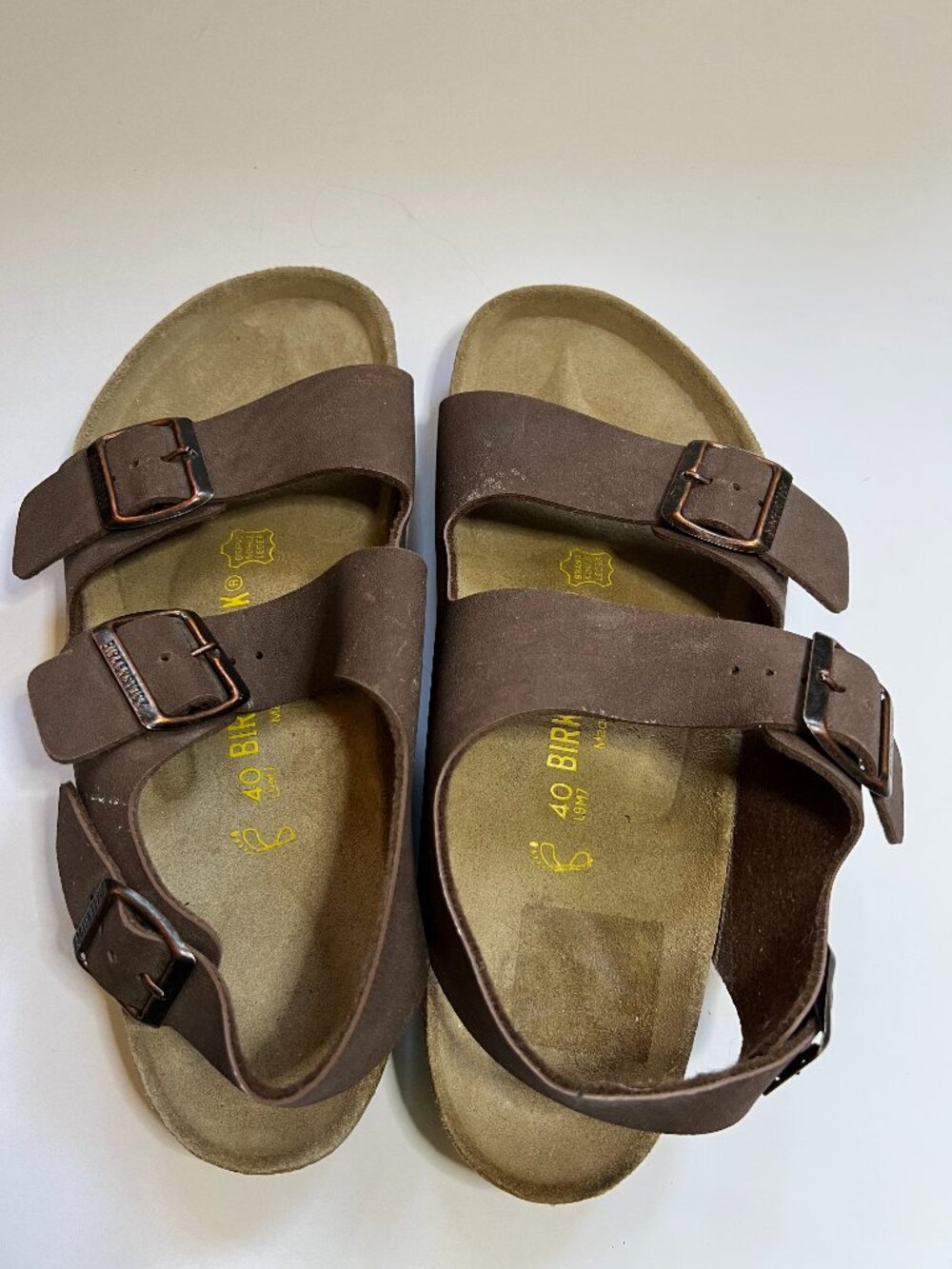 Birkenstock Milano Habana Brown Oiled Leather Sandals. W 9-91/2 M 12- 12 1/2 - Picture 2 of 7